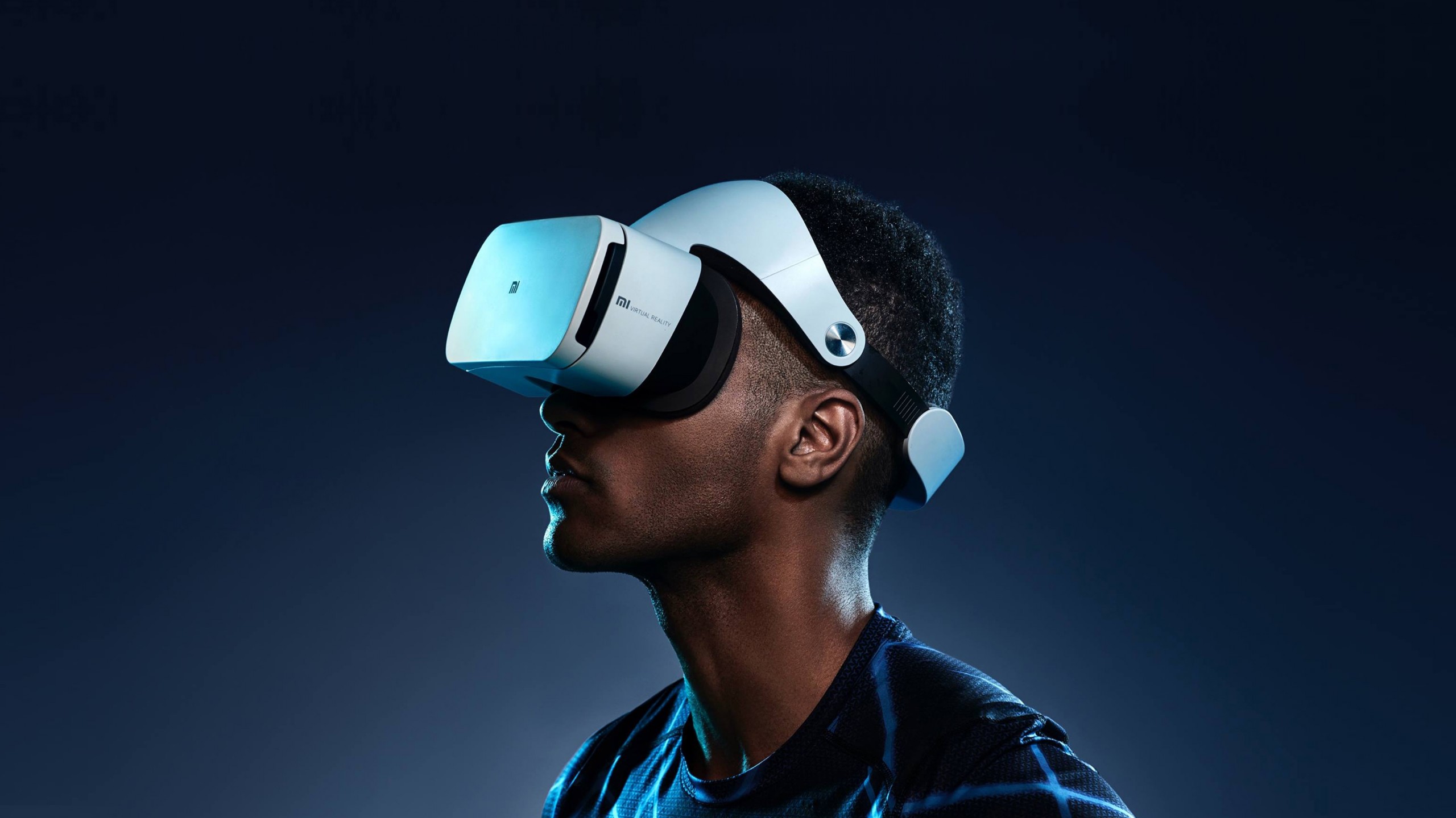 A Man using Technology Services by wearing Virtual Game Head-Set