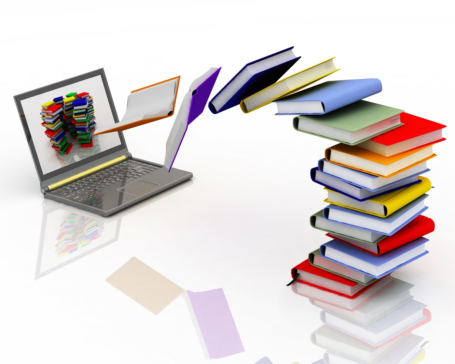 Show the transition of books to e-books, the demand of digital publishing is increasing with the modern times)