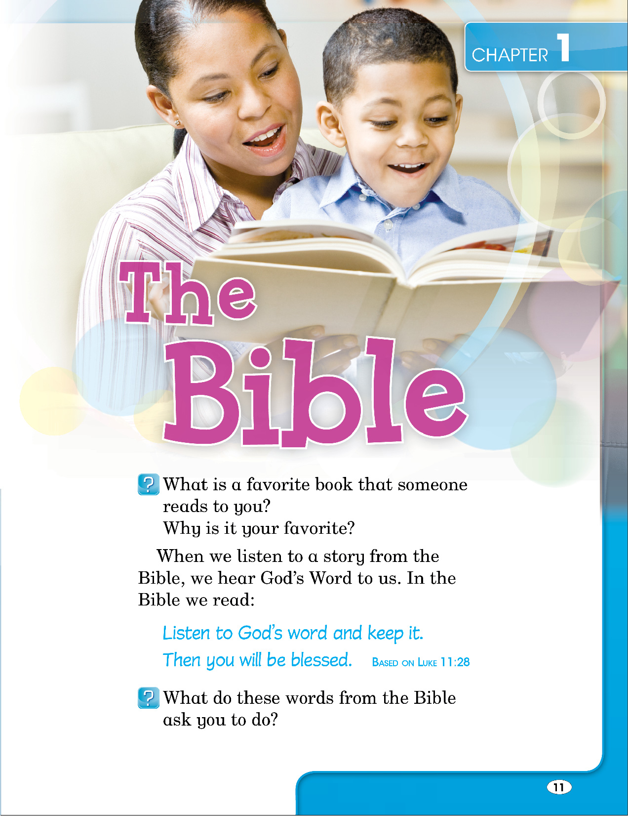 Sample page about the Bible from Be My Disciples